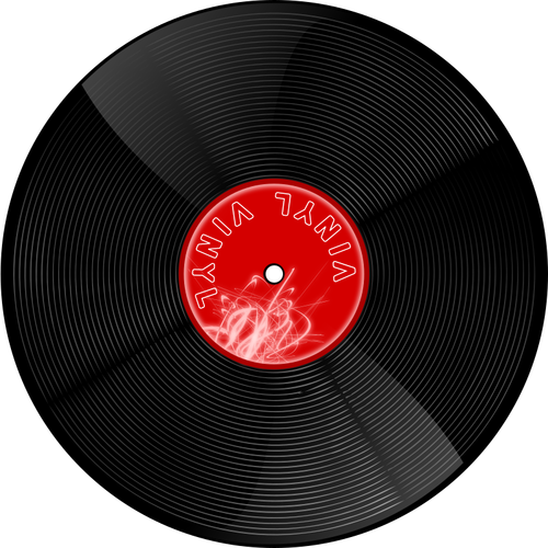 Vektorbild av grammofonskiva med skugga
