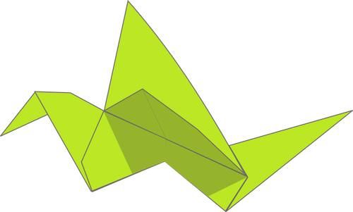 Origami vliegende vogel kleur tekening