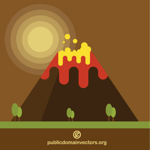 Image vectorielle de volcan éruption