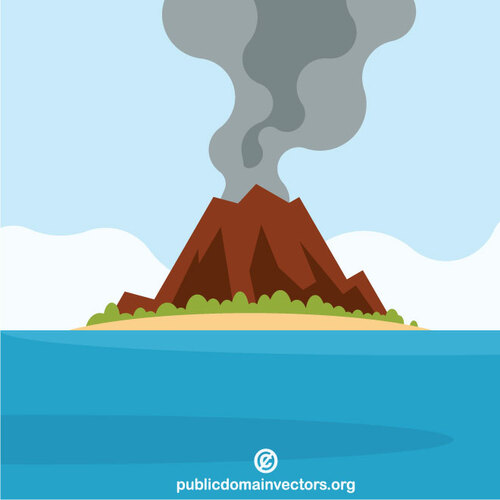 Volcan sur une île