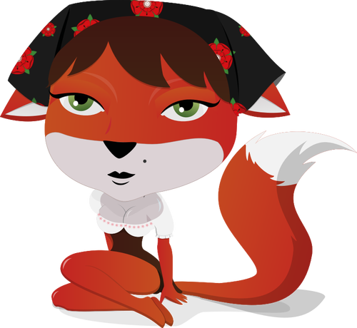 Illustration vectorielle de caractère foxy lady