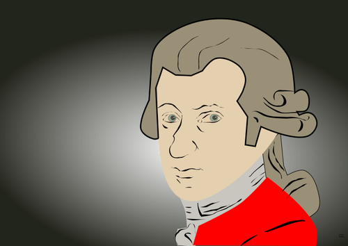 Dessin du portrait de Wolfgang Amadeus Mozart