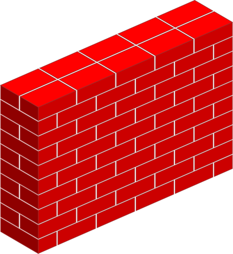 Prosty z czerwonej cegły ściany wektor clipart
