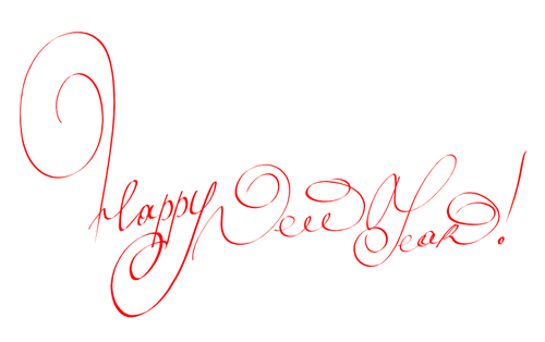 Šťastný nový rok v ručně psané dopisy vektorový obrázek
