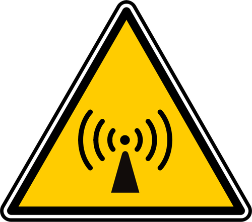 Векторное изображение треугольной радио сигнал предупреждающий знак