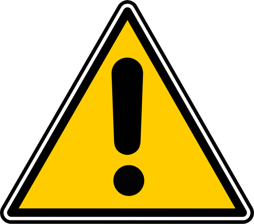 Треугольные предупреждающий знак с векторной графикой восклицательный знак