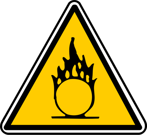 Предупреждающий знак опасности горючих векторное изображение