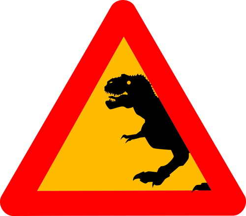 Warning symbol Tyrannosaurus Rex