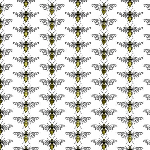 Seamless pattern with wasps