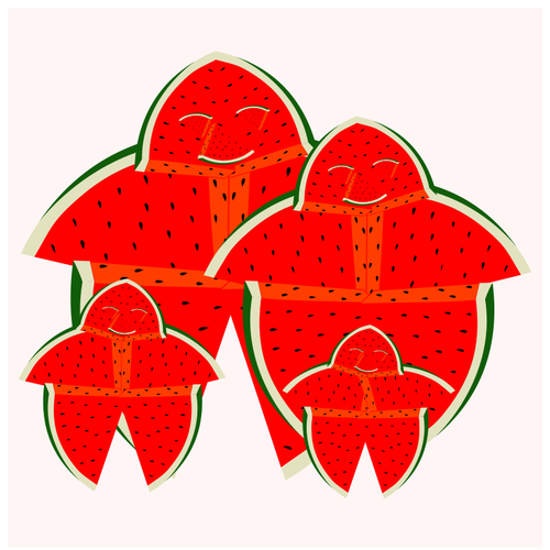 Vector afbeelding van watermeloen familie