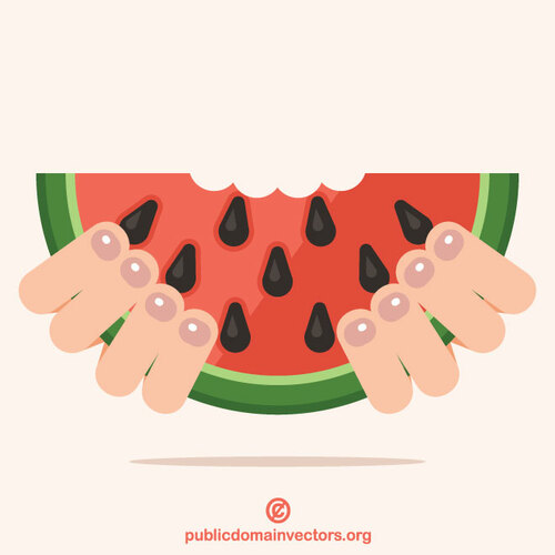 Het eten van watermeloen