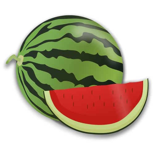 Wassermelone und Slice-Vektor-Bild