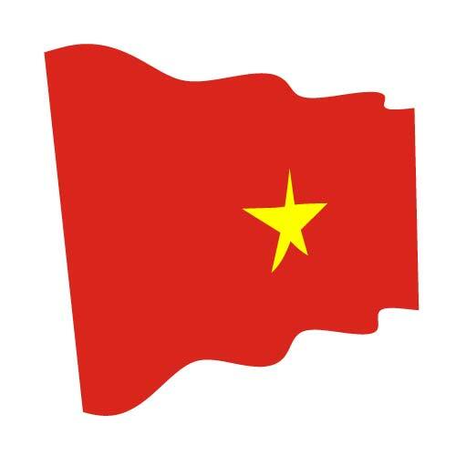 Agitant le drapeau du Vietnam