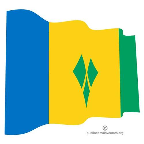 Vlnitý vlajka Svatý Vincent a Grenadiny