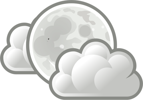 Väderprognos färgikonen för lätta moln på natten vektor ClipArt