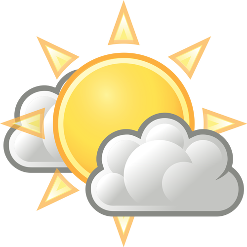 Векторное изображение цвета значка прогноз погоды для Солнечный интервалов