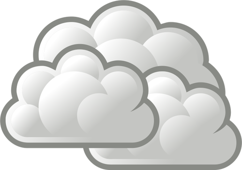 曇り空のベクトル グラフィックのカラー天気予報のアイコン