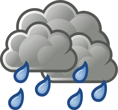 Väderprognos färgikonen för regn vektor illustration