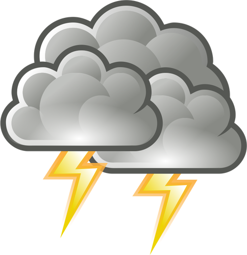Kleur weerbericht pictogram voor thunder vector illustraties