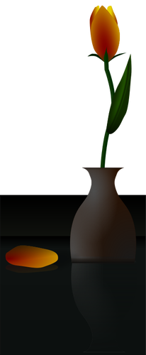 Tulip di ilustrasi vektor vas