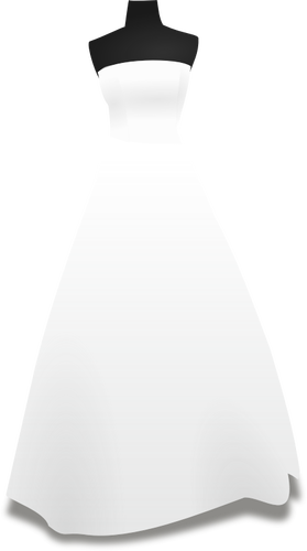שמלת כלה לבנה על דוכן בתמונה וקטורית.