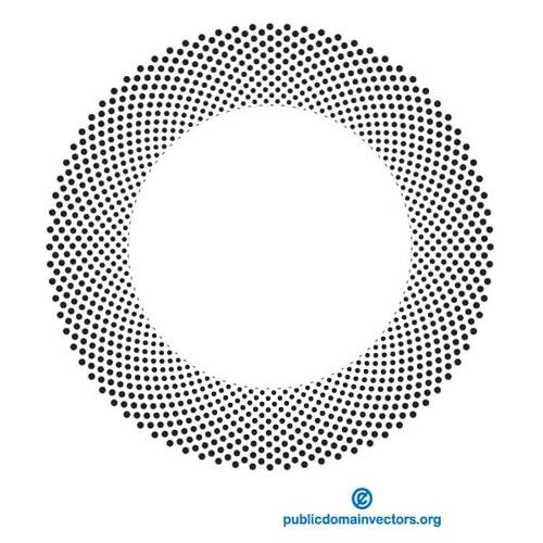 Biały okrąg z kropkami
