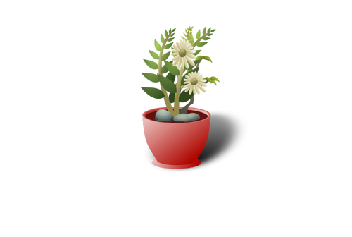 Pot bunga putih