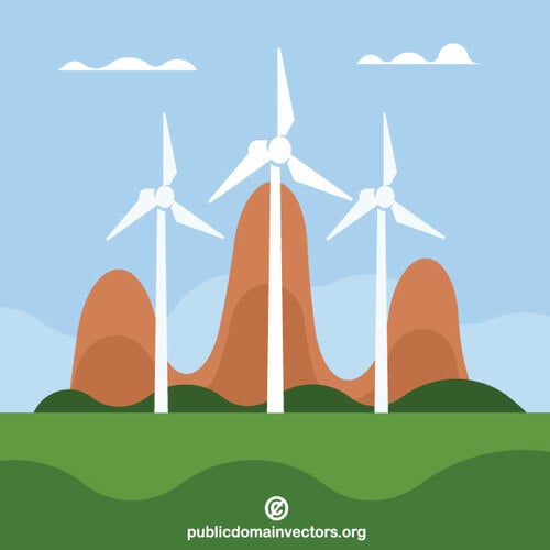 Turbinas eólicas no campo