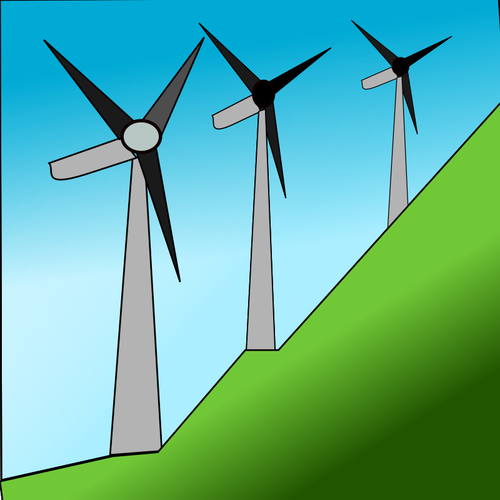 ऊपर पहाड़ी windmills