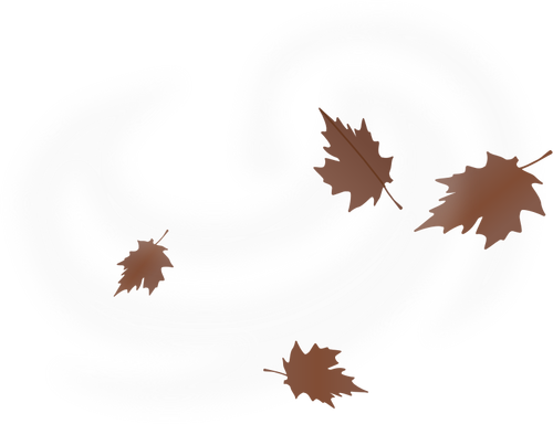 Bruin herfstbladeren vector tekening op witte achtergrond