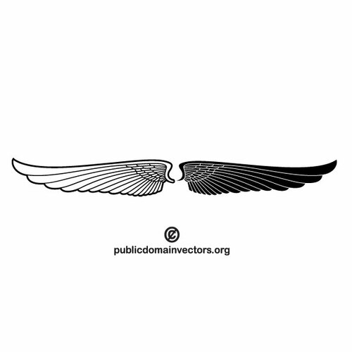Křídla a černobílý obrázek