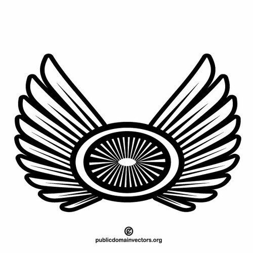 Vleugels clip art zwart-wit