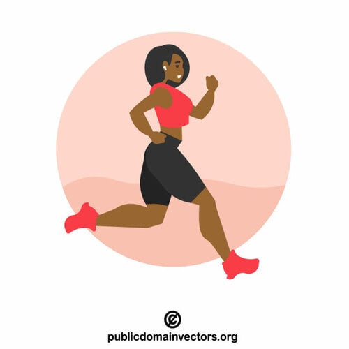 Schwarze Frau joggt