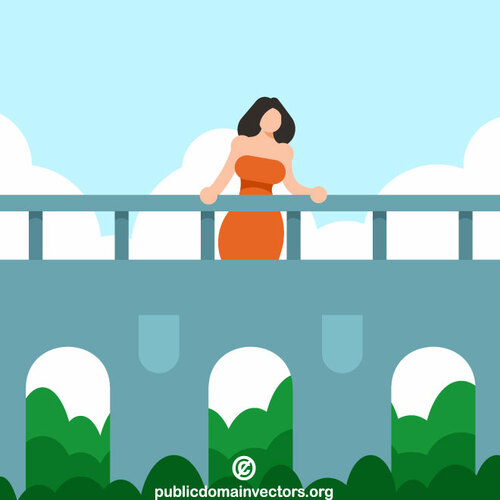 Femme sur un pont