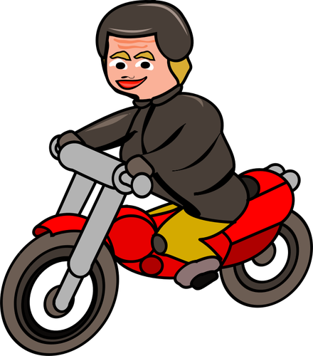 Wanita di sepeda motor vektor ilustrasi