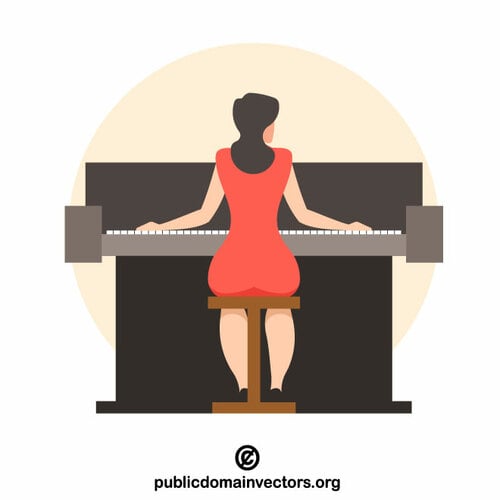 Vrouw die de piano speelt