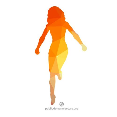 Silhuetten av en kvinne løper