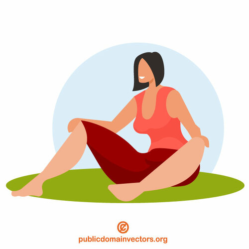 Mujer sentada en la hierba