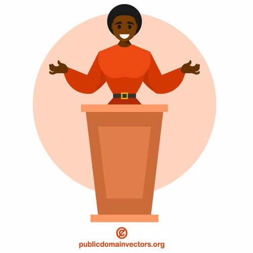 Femme noire prononçant un discours