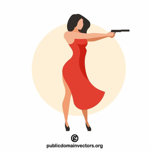 Femeie cu pistol