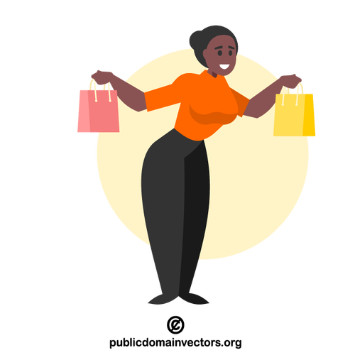 Mujer sonriente con bolsas de compras
