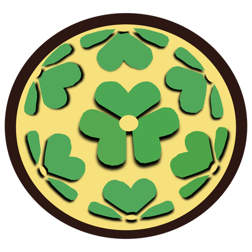 Vektor ilustrasi tujuh daun kayu sorrel dalam lingkaran