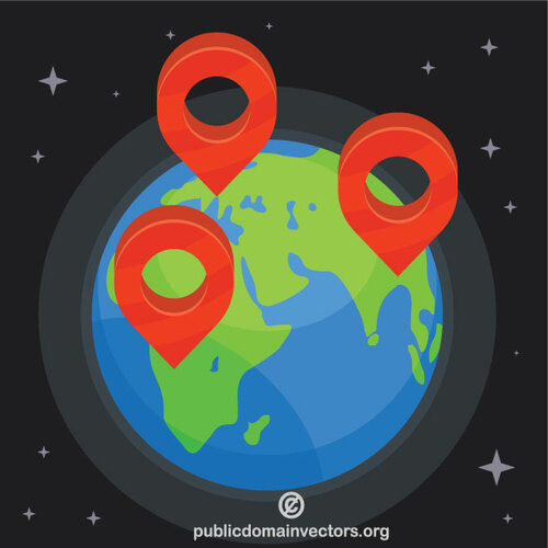 Dunia Globe pin lokasi