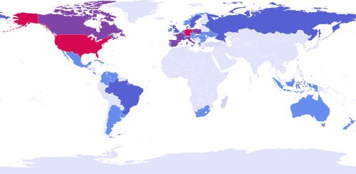 色彩缤纷的世界地图矢量图像