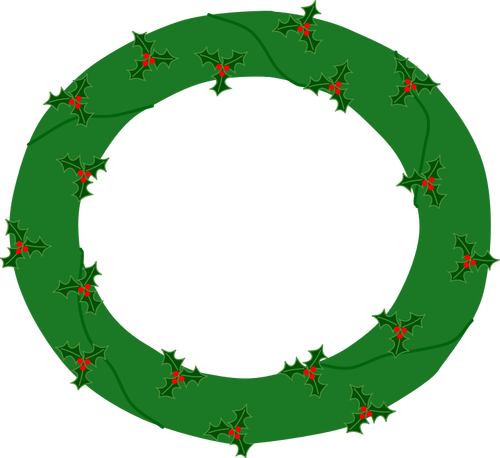 Вечнозеленые венок с ягодами векторное изображение