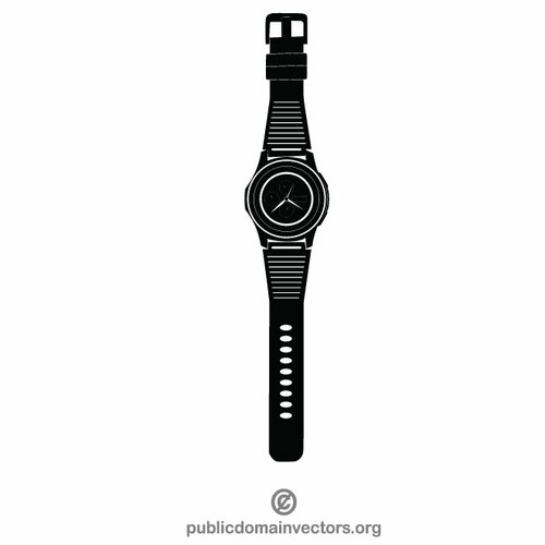 Wrist watch silhouette clipart