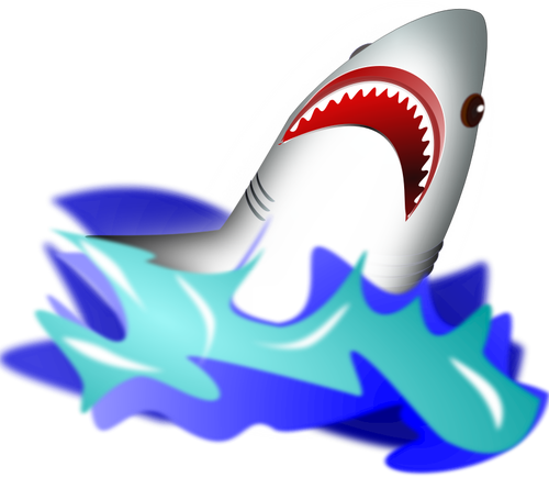 Deniz vektör çizim dışarı dalış köpekbalığı