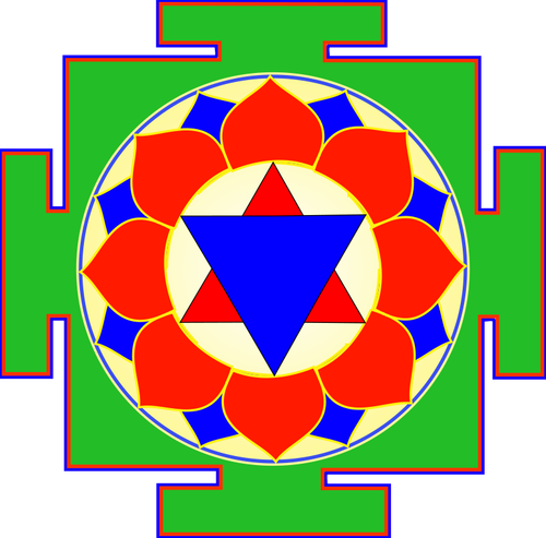 Ilustración vectorial de Krishna Yantra
