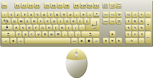 Tastatur og mus topview vektor image