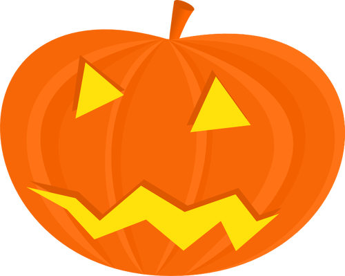 Skrämmande Halloween pumpa vektor ritning